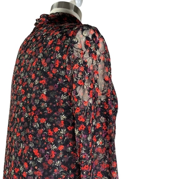 Libby Edelman Dark Acedemia Small Floral Collar High Neck Prairie Dress Large - Picture 9 of 11